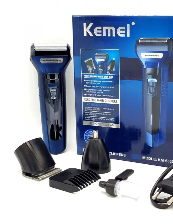 Kemei 3-in-1 Super Grooming Kit – Hair Trimmer, Beard Shaver & Nose Hair Remover for Men
