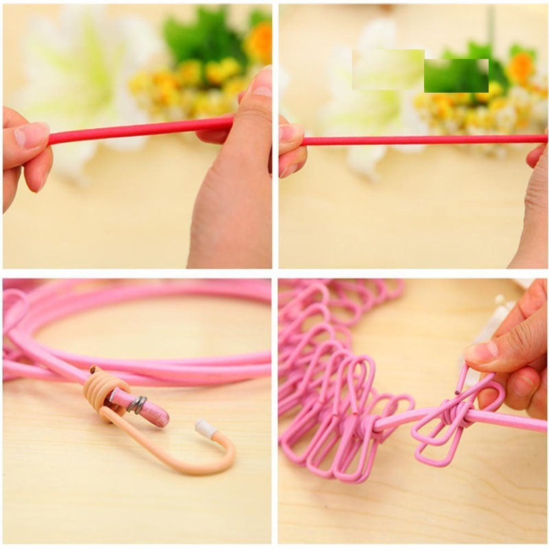 Cloth Drying Rope Set of 2 Piece with Hooks