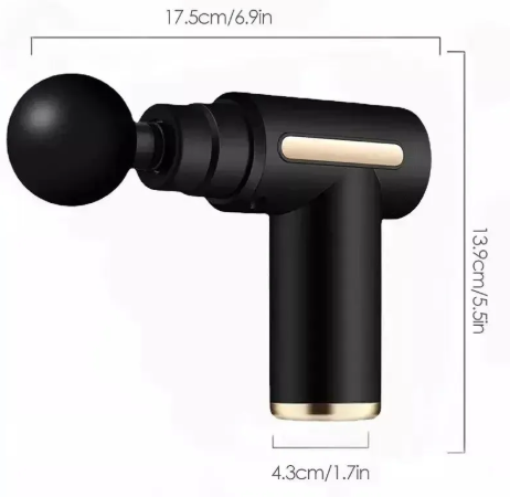 Rechargeable Massage Gun - Deep Tissue Massager with 6 Speed Levels | Muscle Pain Relief | Portable Body Massager