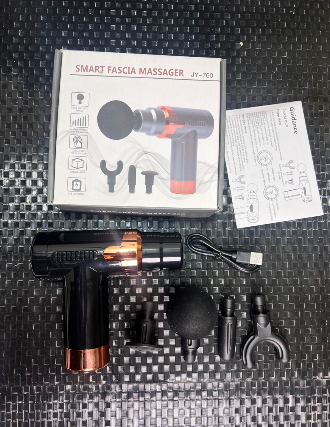 Rechargeable Massage Gun - Deep Tissue Massager with 6 Speed Levels | Muscle Pain Relief | Portable Body Massager